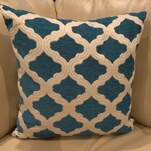 Blue & White Textile Decorative Accent Pillow